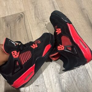 Boys Black and Red Jordan Sneakers